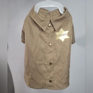 Sheriff-style Halloween costume for small dogs. Size S.